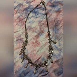 Elegant Silver Pearl Necklace